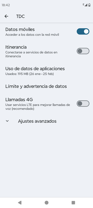 Seleccione Ajustes avanzados