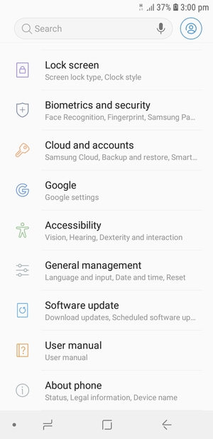 Scroll to and select Software update
