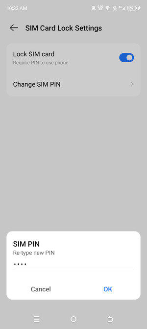 Confirm your new SIM PIN and select OK
