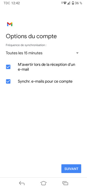 Sélectionnez SUIVANT