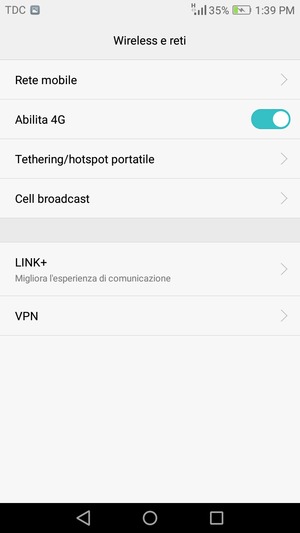 Seleziona Rete mobile
