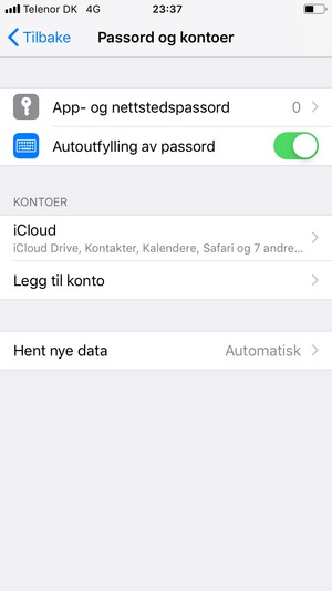 Velg Legg til konto