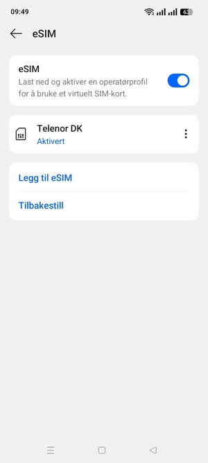 Ditt eSIM
er nå aktivert