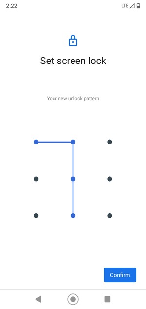 Draw the unlock pattern again and select Confirm