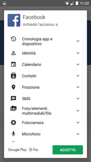 Seleziona ACCETTO