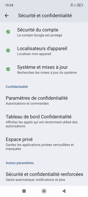 Faites défiler et sélectionnez Système et mises à jour