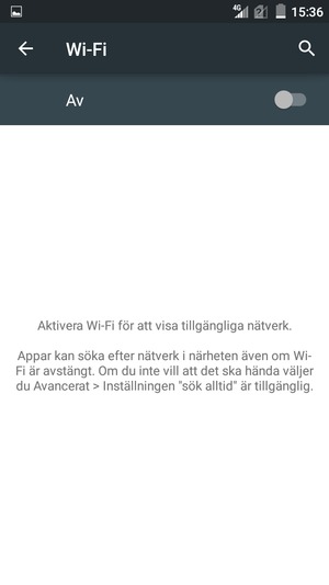 Aktivera Wi-Fi