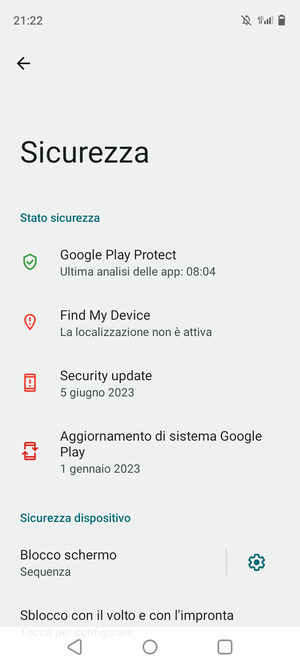 Il tuo telefono è ora protetto dal blocco schermo