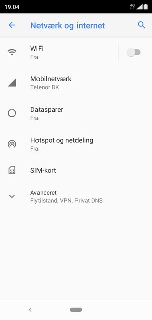 Vælg Mobilnetværk