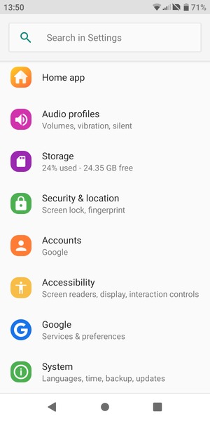 Scroll to and select System