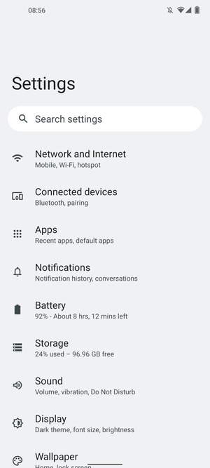 Select Network and Internet