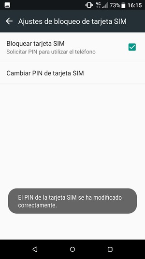Su PIN de la tarjeta SIM ha sido cambiado