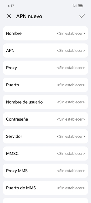 Introduzca la información de Internet