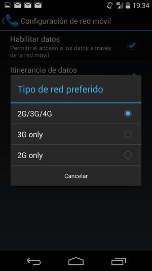 Seleccione la opción deseada