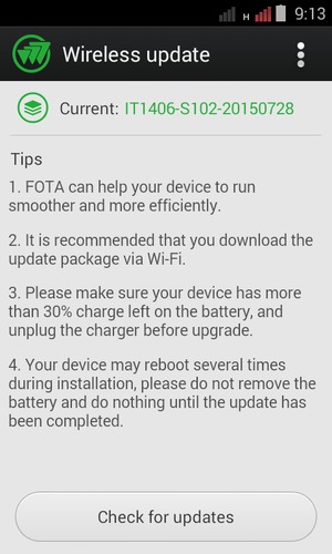 Select Check for updates