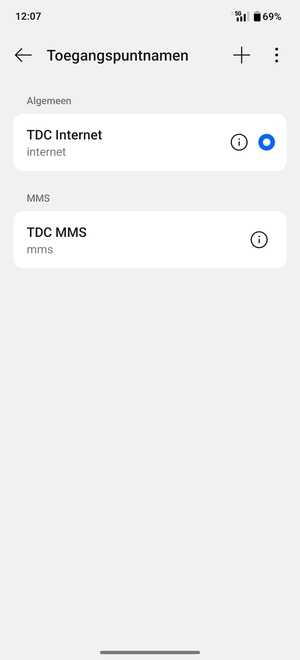 Selecteer de Menu-knop