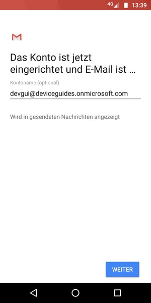 Geben Sie Ihrem Konto einen Namen und wählen Sie WEITER