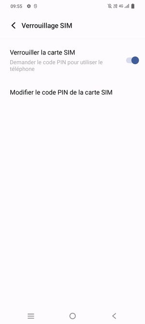 Sélectionnez Modifier le code PIN de la carte SIM