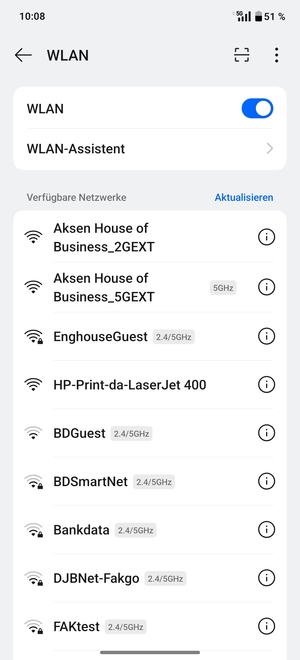 Wählen Sie das Wireless-Netzwerk, zu dem Sie eine Verbindung herstellen möchten