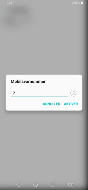 Indtast Mobilsvarnummer og vælg AKTIVER