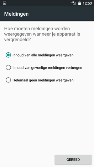 Selecteer uw voorkeursoptie en selecteer GEREED