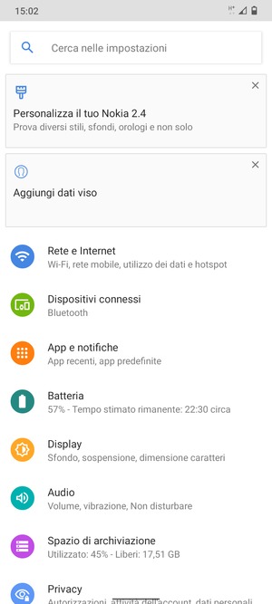 Seleziona Rete e Internet