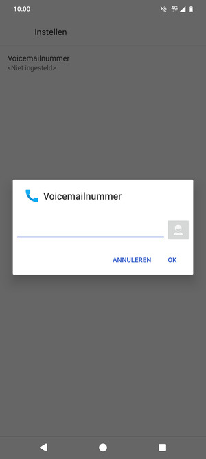 Voer het Voicemailnummer in en selecteer OK