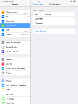 Select Reset Settings