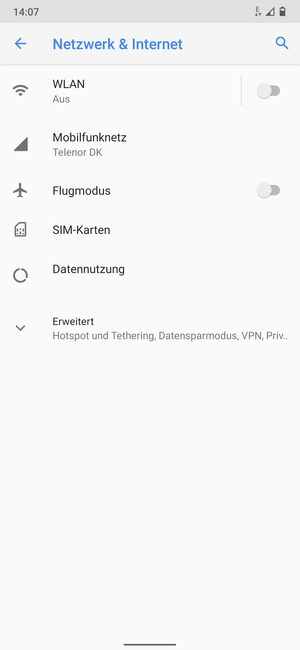 Wählen Sie Mobilfunknetz
