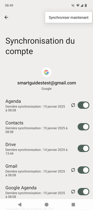 Sélectionnez Synchroniser maintenant