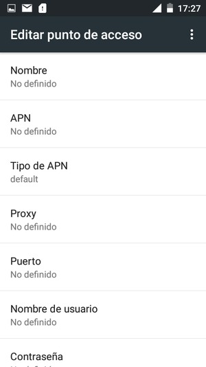 Introduzca la información de Internet