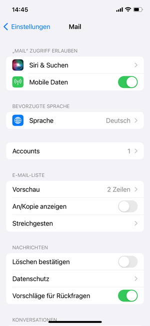Wählen Sie Accounts