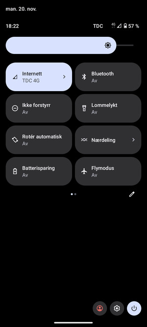 Juster lysstyrken til ønsket nivå
