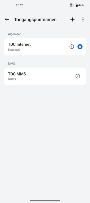 Selecteer de Menu-knop