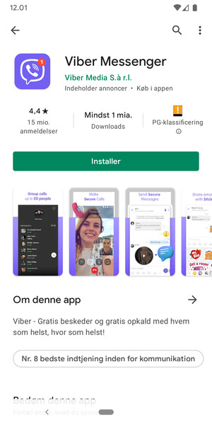 Vælg Installer