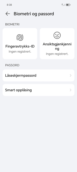 Velg Låseskjermpassord