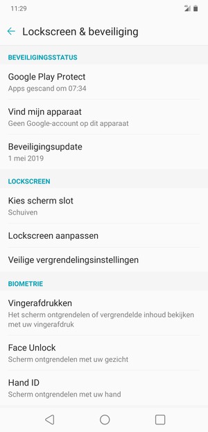 Selecteer Kies scherm slot