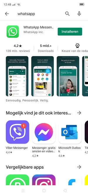 Selecteer de app
