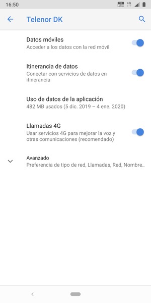 Activar o desactivar Itinerancia de datos