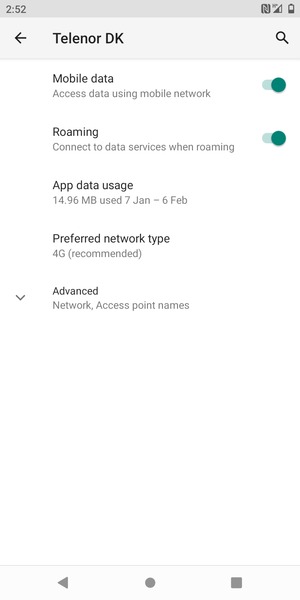Turn Roaming on or off