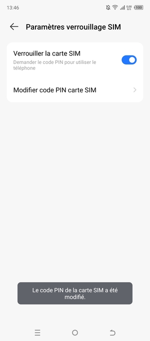 Votre code PIN de la carte SIM a été modifié