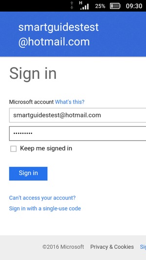Enter your password and select Sign in