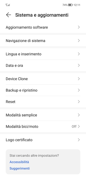 Seleziona Aggiornamenti software
