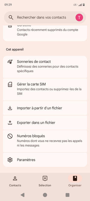Faites défiler et sélectionnez Gérer la carte SIM