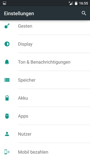 Scrollen Sie und wählen Sie Akku
