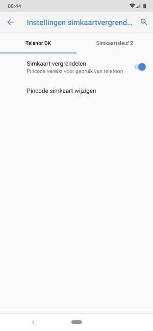 Selecteer Public en Pincode simkaart wijzigen