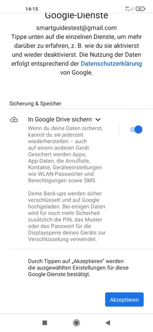 Wählen Sie Akzeptieren