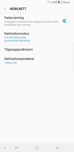 Slå Dataroaming på eller av