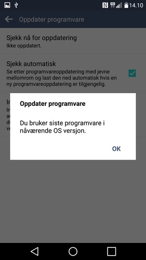 Hvis telefonen din er oppdatert, velg OK