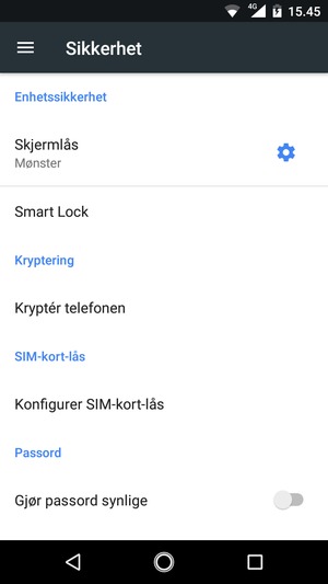 Telefonen din er nå sikret med en skjermlås